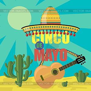 Mexican festival Cinco de mayo. Banner for party. - royalty-free vector clipart