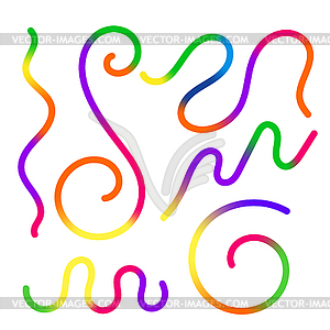 Abstract Colored Gradient Shapes Set. Squiggly - vector clipart / vector image