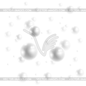 Grey spheres. Flying white natural pearl sphere, - vector clip art
