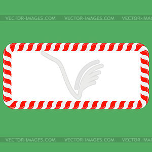 Christmas candy cane frame with red and white - royalty-free vector clipart