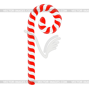 Christmas candy cane icon . Traditional xmas candy - vector image