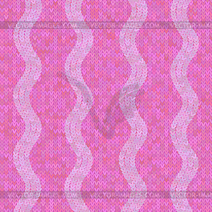 Stylish Knit. Pink Knitted Texture. Woolen - vector clip art