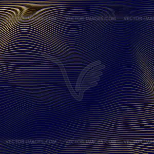 Abstract glowing wave lines on dark blue background - vector clipart