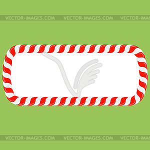 Christmas candy cane frame with red and white - vector clip art