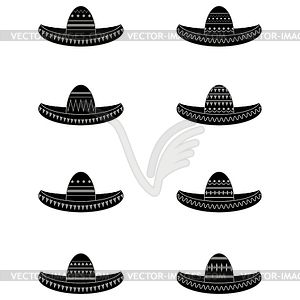 Mexican sombrero set. Cinco de mayo symbol - vector image