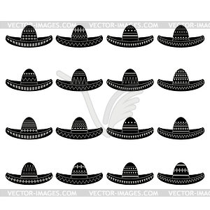 Mexican sombrero set. Cinco de mayo symbol - vector image