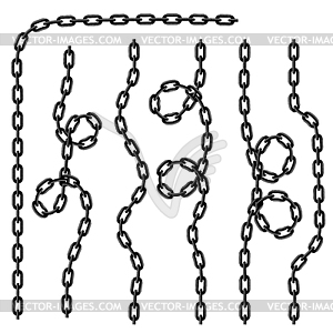 Chain pattern. Black chain background - vector clipart / vector image