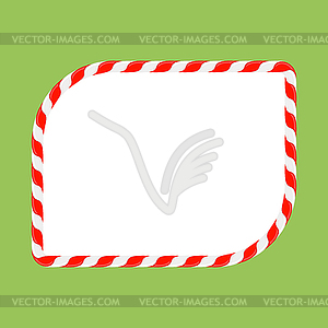 Christmas candy cane frame with red and white - vector clip art