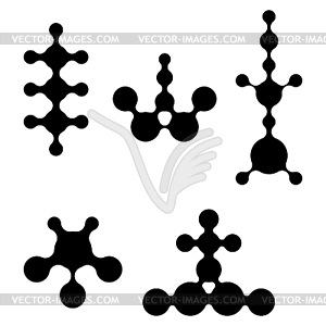 Metaball Connect Dot Set. Molecule chain. Circle - vector clipart