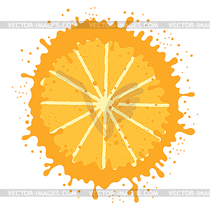 Fresh Orange Sliced Frame with Circle Orange Juicy - vector image