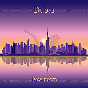 Дубай Downtown Горизонты города силуэт фон - векторное изображение клипарта