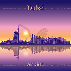 Dubai Jumeirah skyline silhouette background - vector clipart