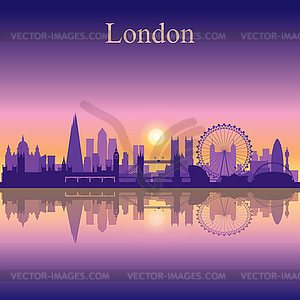 London city skyline silhouette background - vector clip art