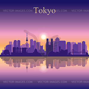 Tokyo city skyline silhouette background - vector clipart