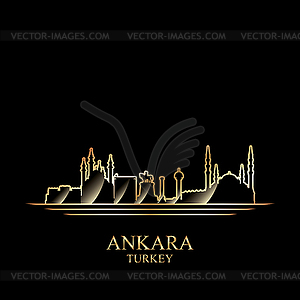 Gold silhouette of Ankara - royalty-free vector image