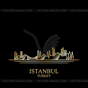 Gold silhouette of Istanbul - vector EPS clipart