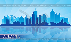 Atlanta city skyline silhouette background - vector image