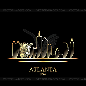 Gold silhouette of Atlanta - vector clipart