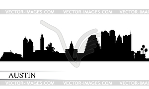 Austin city skyline silhouette background - vector clip art