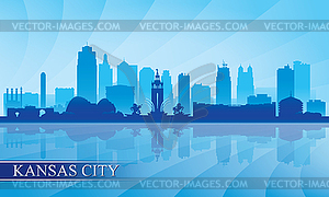Kansas City skyline silhouette background - vector clipart