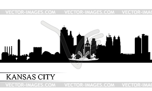 Kansas City skyline silhouette background - vector image