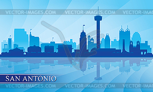 San Antonio city skyline silhouette background - vector clipart