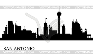 Сан - Антонио горизонты города силуэт фоне - стоковый векторный клипарт