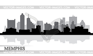 Memphis city skyline silhouette background - vector image