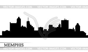 Мемфис горизонты города силуэт фоне - стоковый векторный клипарт