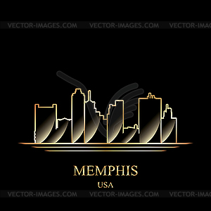 Gold silhouette of Memphis - vector clip art