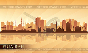 Fujairah city skyline silhouette background - vector clipart