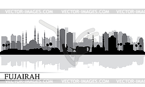 Fujairah city skyline silhouette background - vector EPS clipart