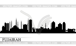 Fujairah city skyline silhouette background - vector clipart