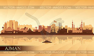 Ajman city skyline silhouette background - vector image