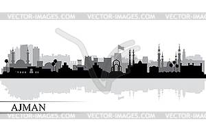 Ajman city skyline silhouette background - vector clip art