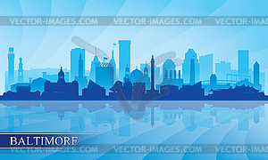 Baltimore city skyline silhouette background - vector image