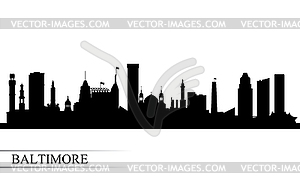 Baltimore city skyline silhouette background - vector image