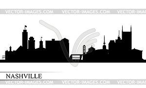 Nashville city skyline silhouette background - vector image