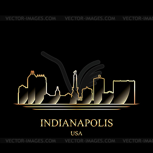 Gold silhouette of Indianapolis - vector clipart