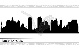 Minneapolis city skyline silhouette background - vector clipart