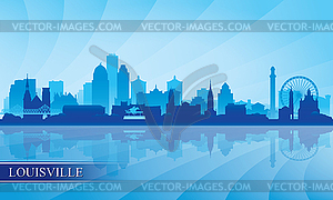 Louisville city skyline silhouette background - vector image