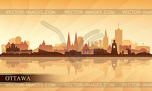 Ottawa city skyline silhouette background - vector image