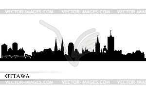 Ottawa city skyline silhouette background - vector clipart