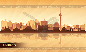 Tehran city skyline silhouette background - vector clipart