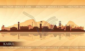 Kabul city skyline silhouette background - vector image