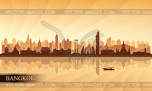 Bangkok city skyline silhouette background - vector clipart
