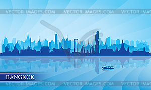 Бангкок горизонт силуэт фон - векторный эскиз