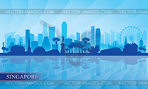 Singapore city skyline silhouette background - vector clipart