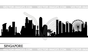 Singapore city skyline silhouette background - vector image