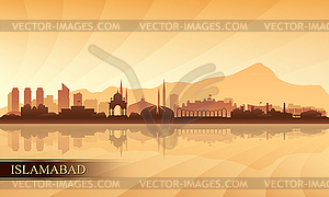 Islamabad city skyline silhouette background - vector clipart